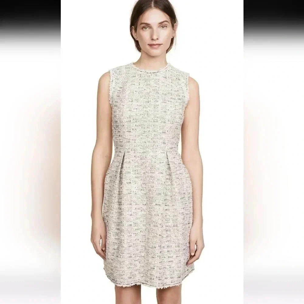 Rebecca Taylor Rainbow Pleated Tweed Mini Dress size 2 Sleeveless